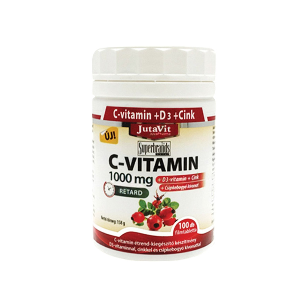 Jutavit Witamina C 1000 mg Retard + Ekstrakt z dzikiej róży + D3 + Cynk 100 sztuk