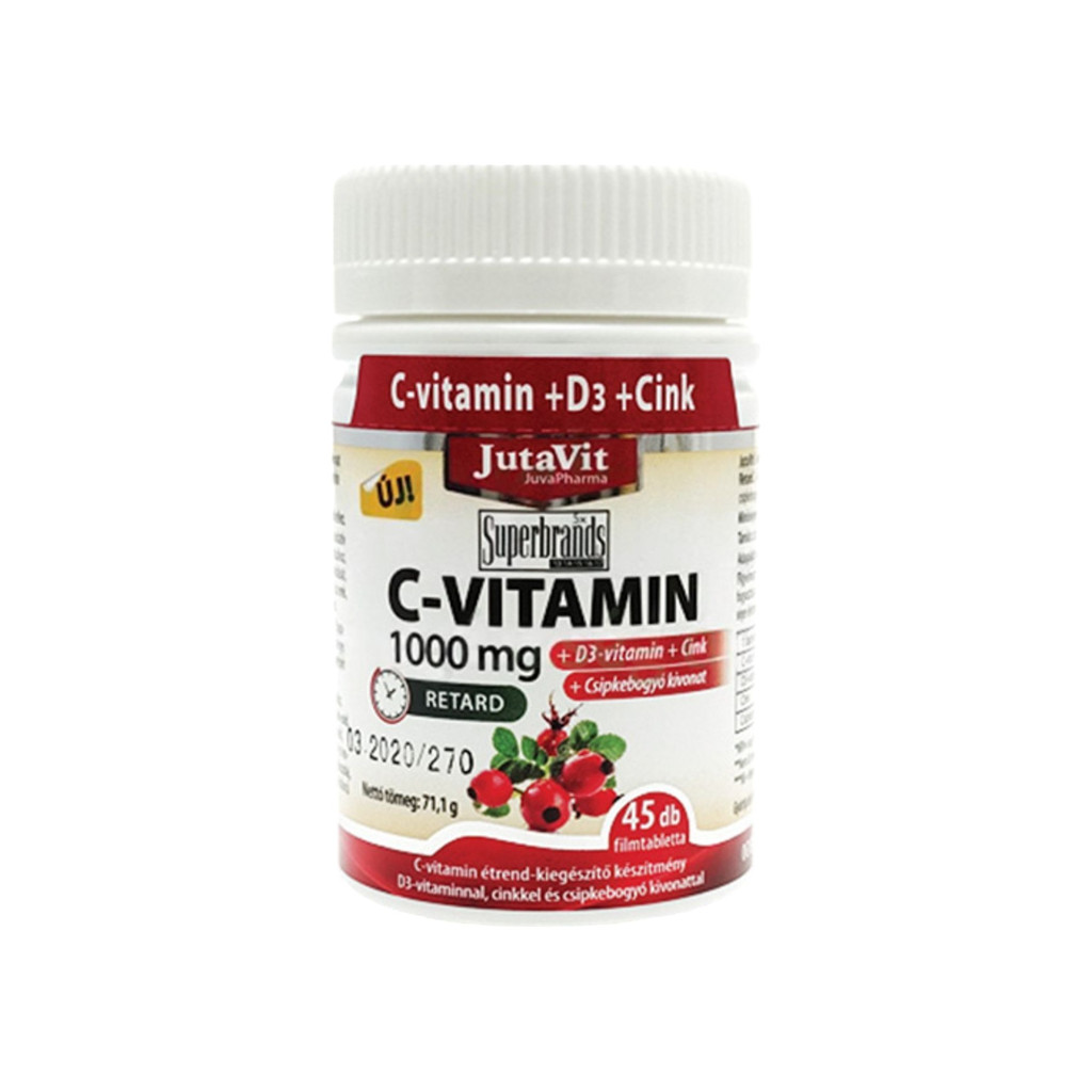 Jutavit Vitamin C 1000 mg Retard + Rosehip Extract + D3 + Zinc 45 pcs