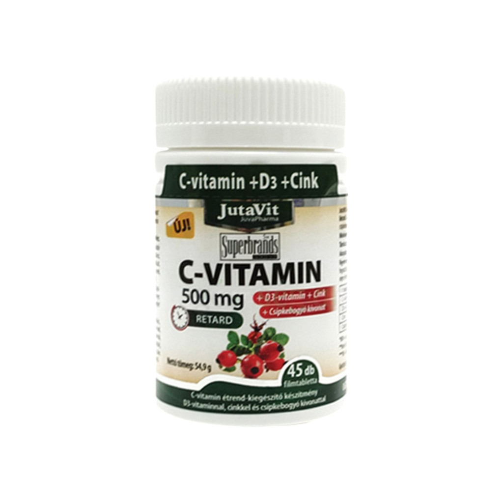 Jutavit Witamina C 500 Mg Retard + Ekstrakt z dzikiej róży + D3 + Cynk 45 szt