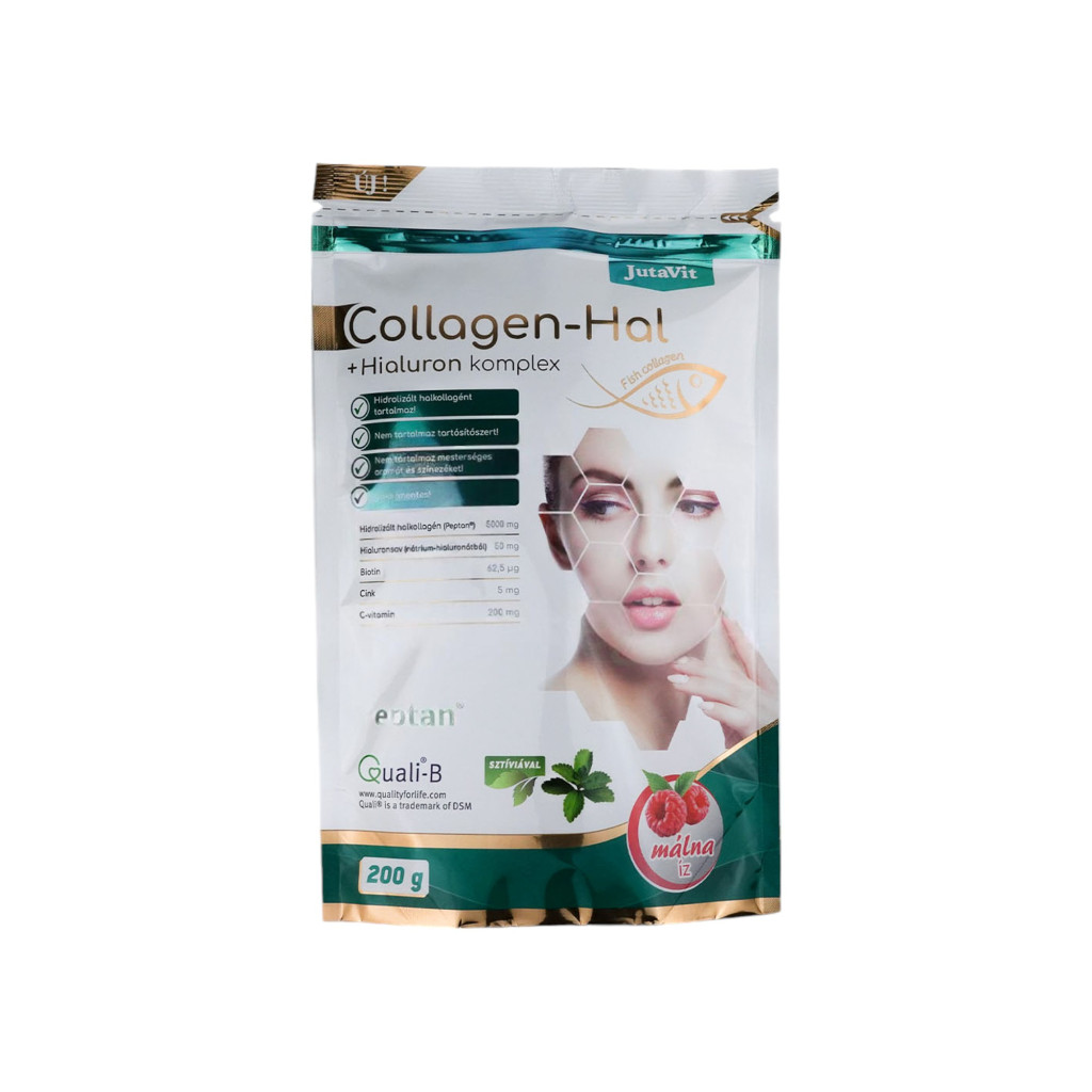 JUTAVIT COLLAGEN-HAL+HIALURON KOMPLEX MÁLNA ÍZŰ 200G