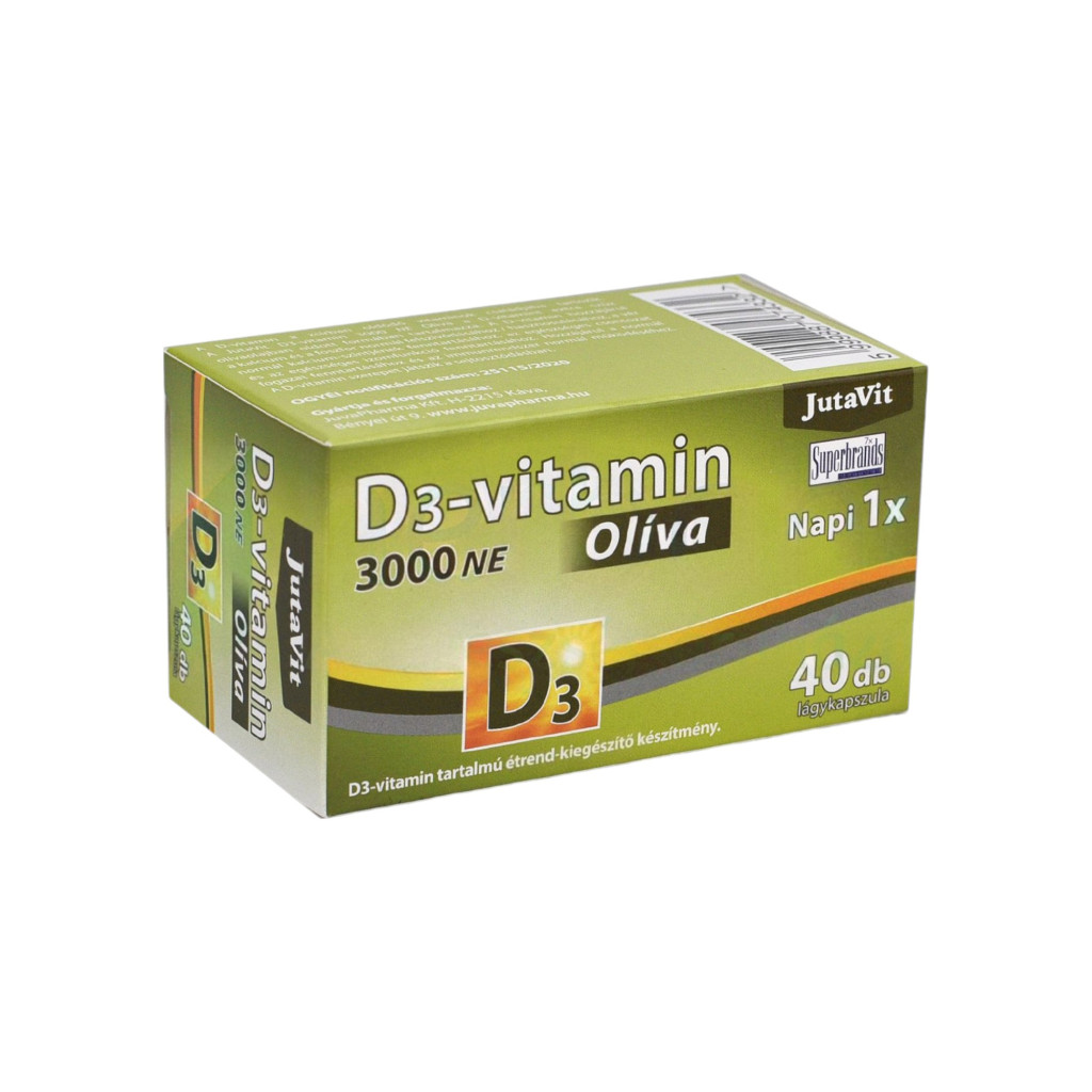 JutaVit D3- Vitamina 3000 UI Olivă 40 buc