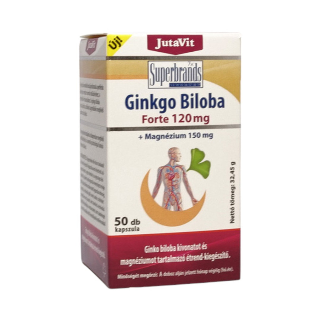 JutaVit Ginkgo Biloba 120 mg + Hořčík 150 mg, 50 tablet