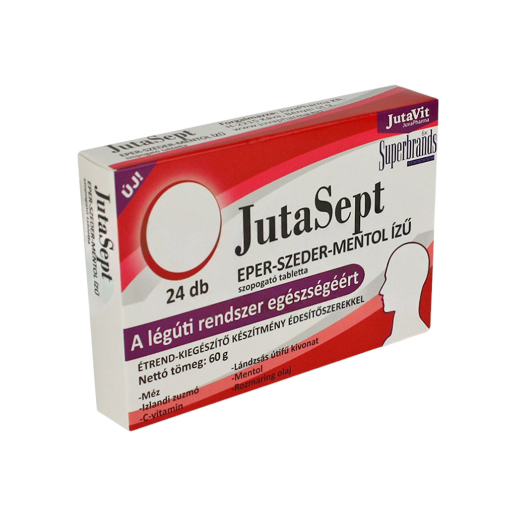 Žvýkací tabletka JutaVit JutaSept Jahoda - Ostružina - Máta 24 ks