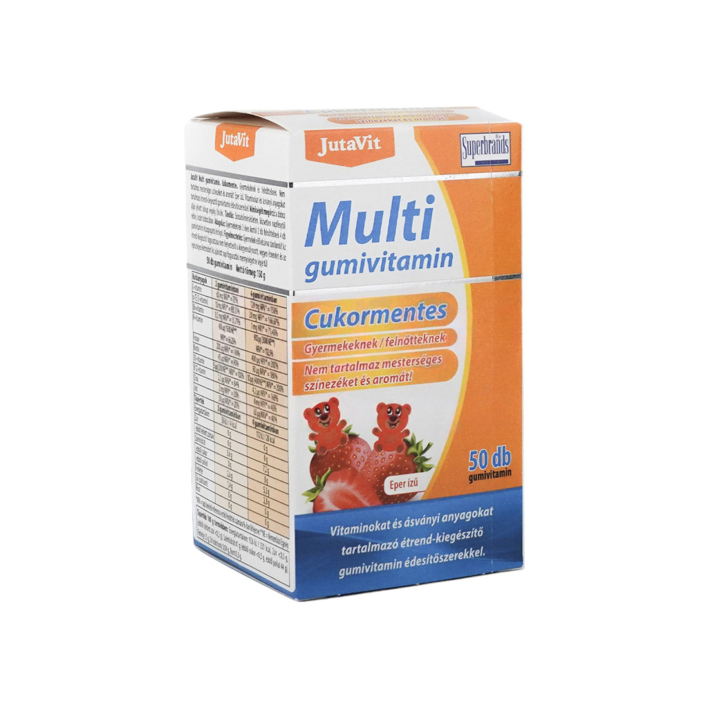 Jutavit multivitamin gumivitamin cukormentes eper ízű 50 db