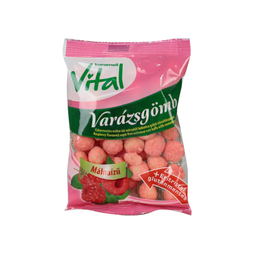 K. Vital Zauberkugel zuckerfrei extrudierte Maisbälle mit Himbeergeschmack, 20 g