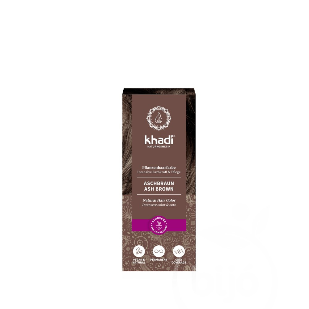 Khadi bio hajfesték por hamvasbarna 100 g