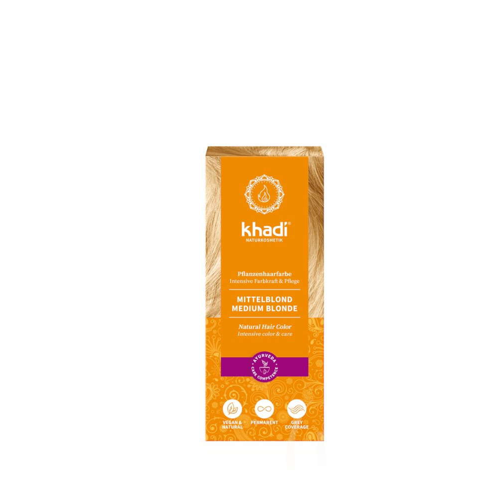Khadi bio hajfesték por középszőke 100% 100 g