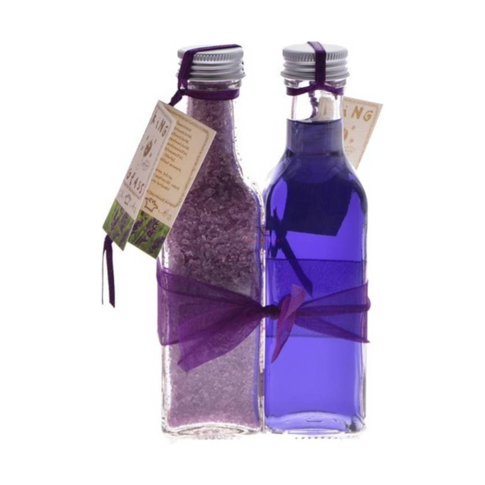 Set cu cristale de baie și gel de duș King Glass, lavandă, 1 buc.