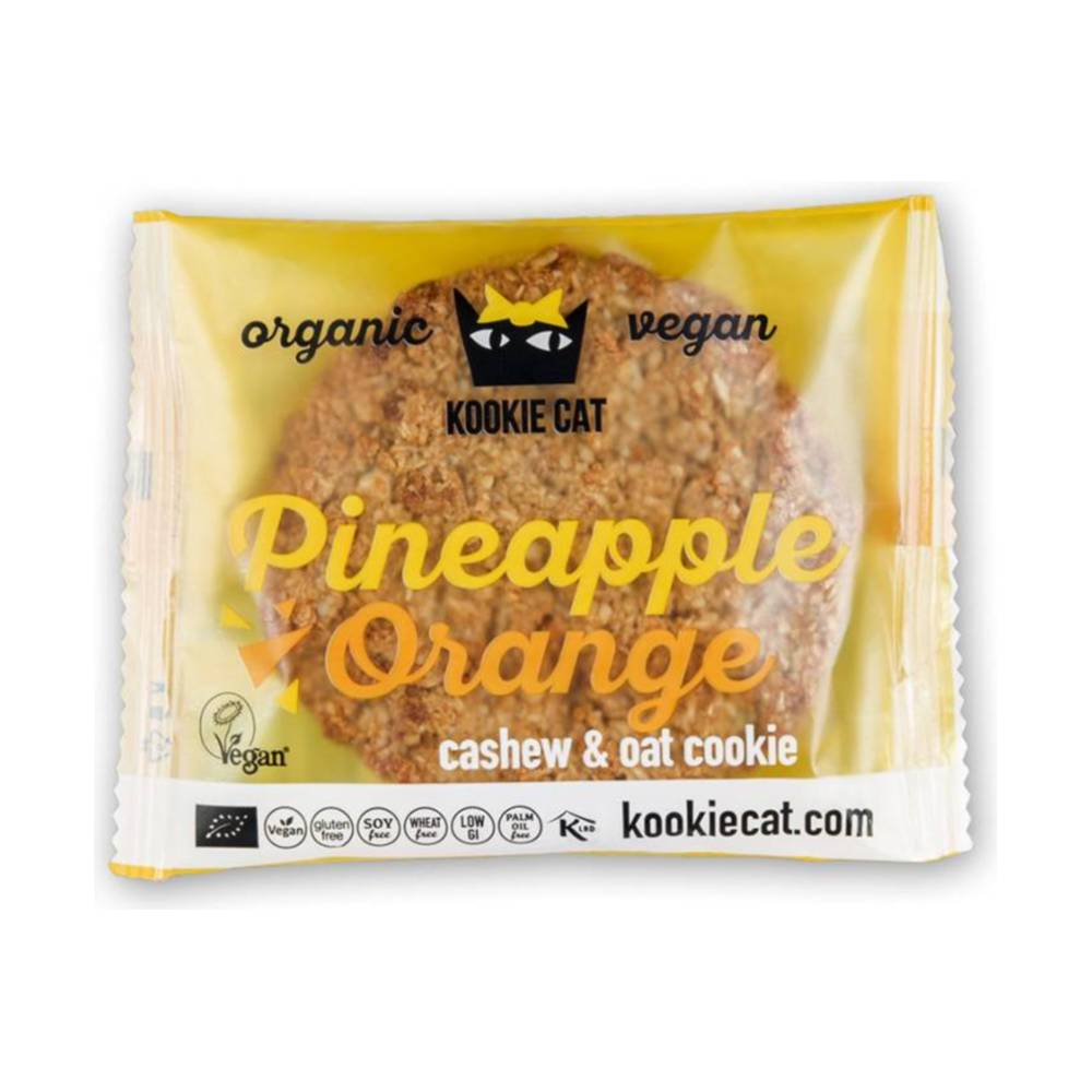 Vegan gluten-free cashew-oat cookie cat bio, pineapple-orange flavor, 50 g