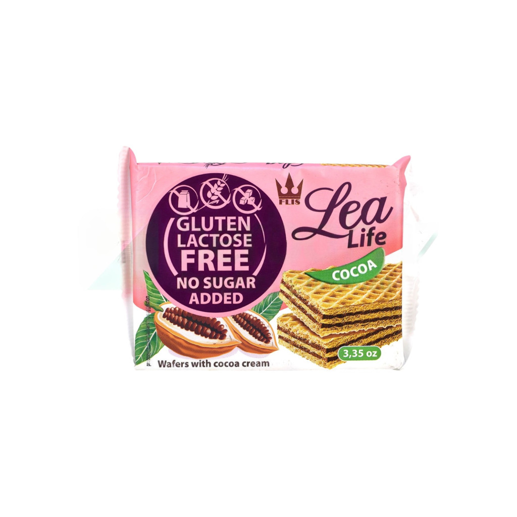 Lea life kakaós ostyaszelet hozzáadott cukor-, glutén-, laktóz nélkül 95 g