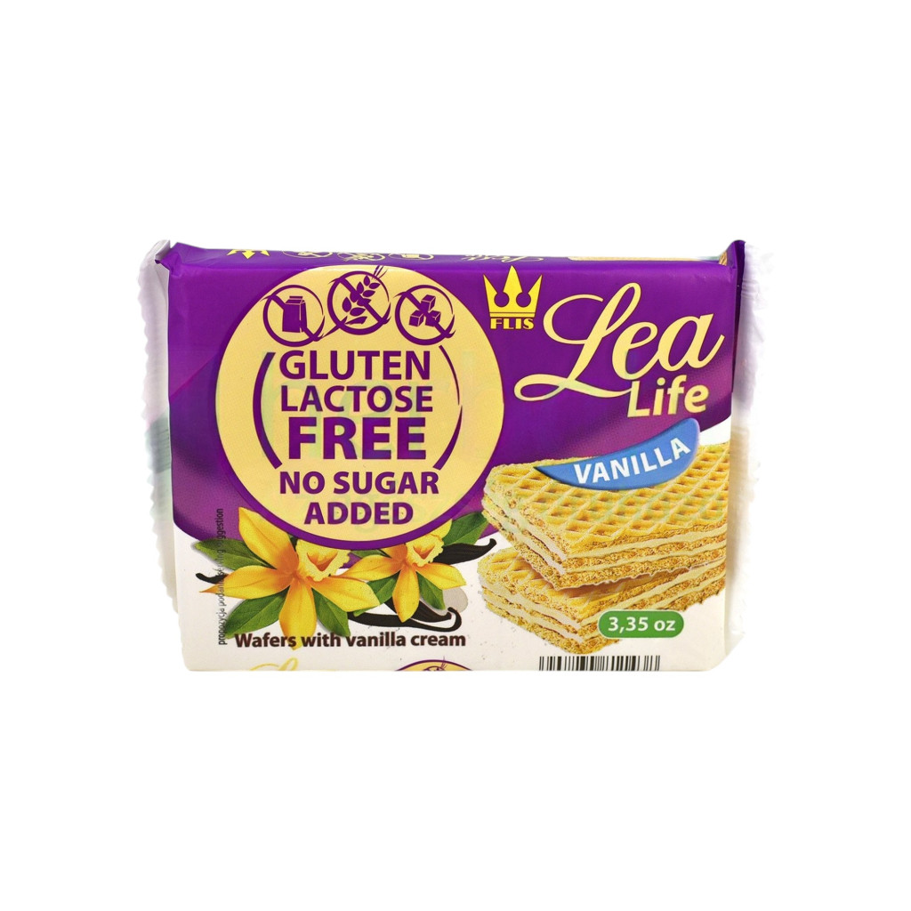 Lea life vaníliás ostyaszelet hozzáadott cukor-, glutén-, laktóz nélkül 95 g