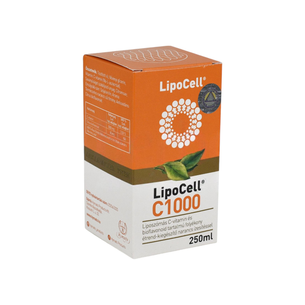 LIPOCELL C1000 - Flüssiges Nahrungsergänzungsmittel mit liposomalem Vitamin C und Bioflavonoiden, Orangengeschmack