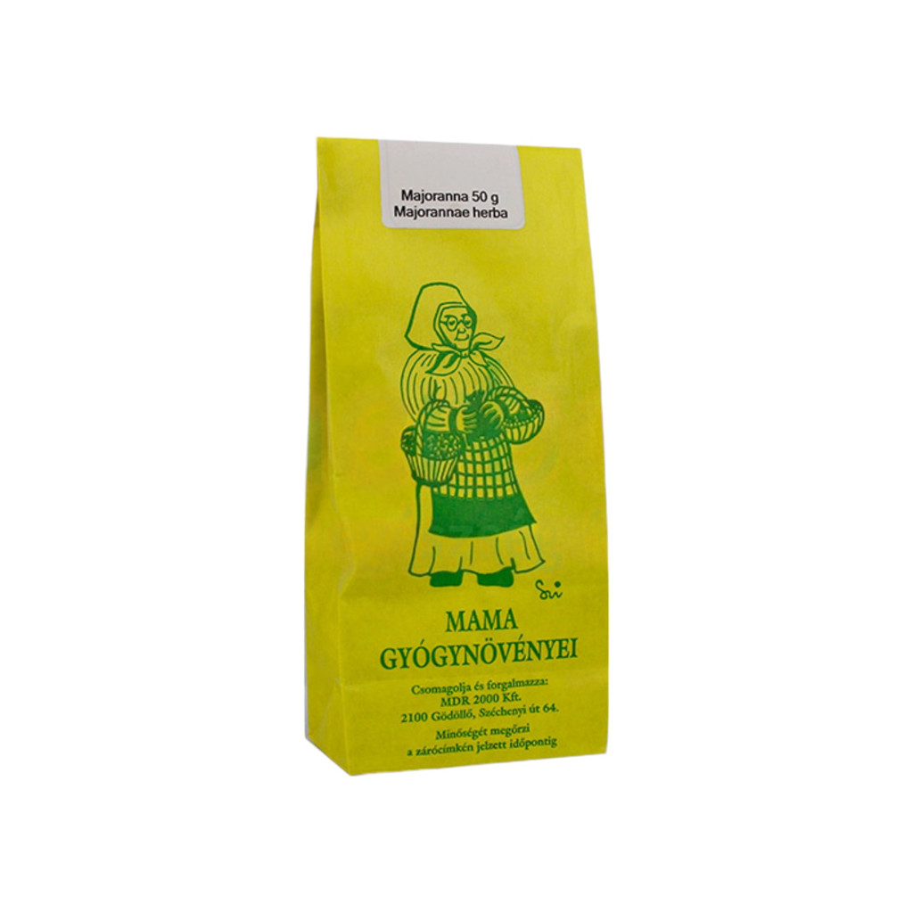 Mom buys 50 g of marjoram.