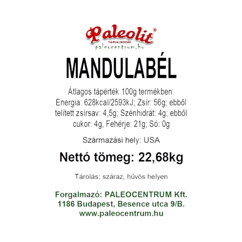 Přírodní mandle 22,68 kg 27/30 kalibr