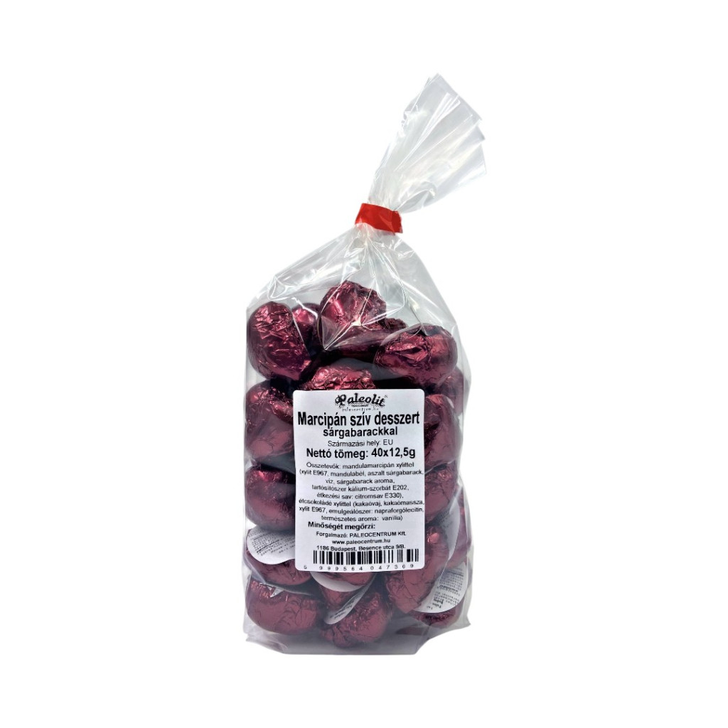 Inimă de migdale cu caise galbene 40x12,5g paleolit