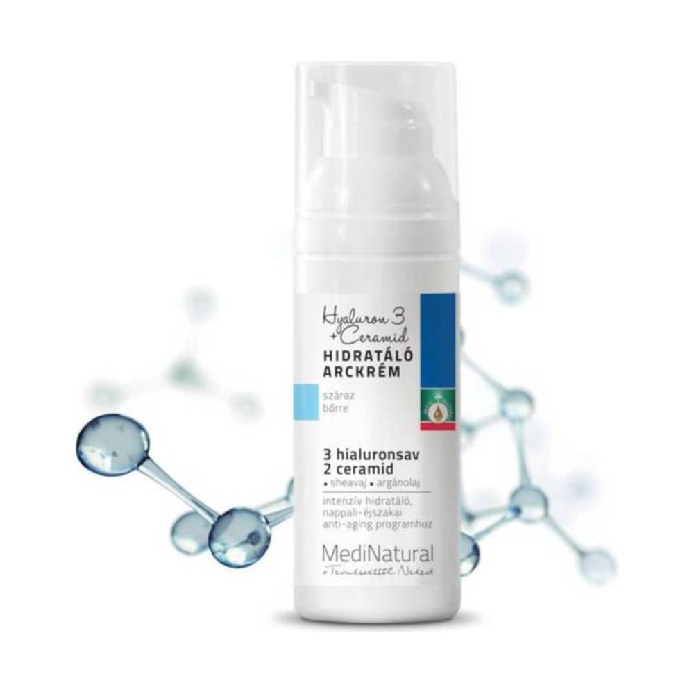 HYDRATAČNÝ KRÉM NA TVÁR S 3% KYS. HYALURÓNOVEJ A CERAMIDMI MEDINATURAL 50 ml