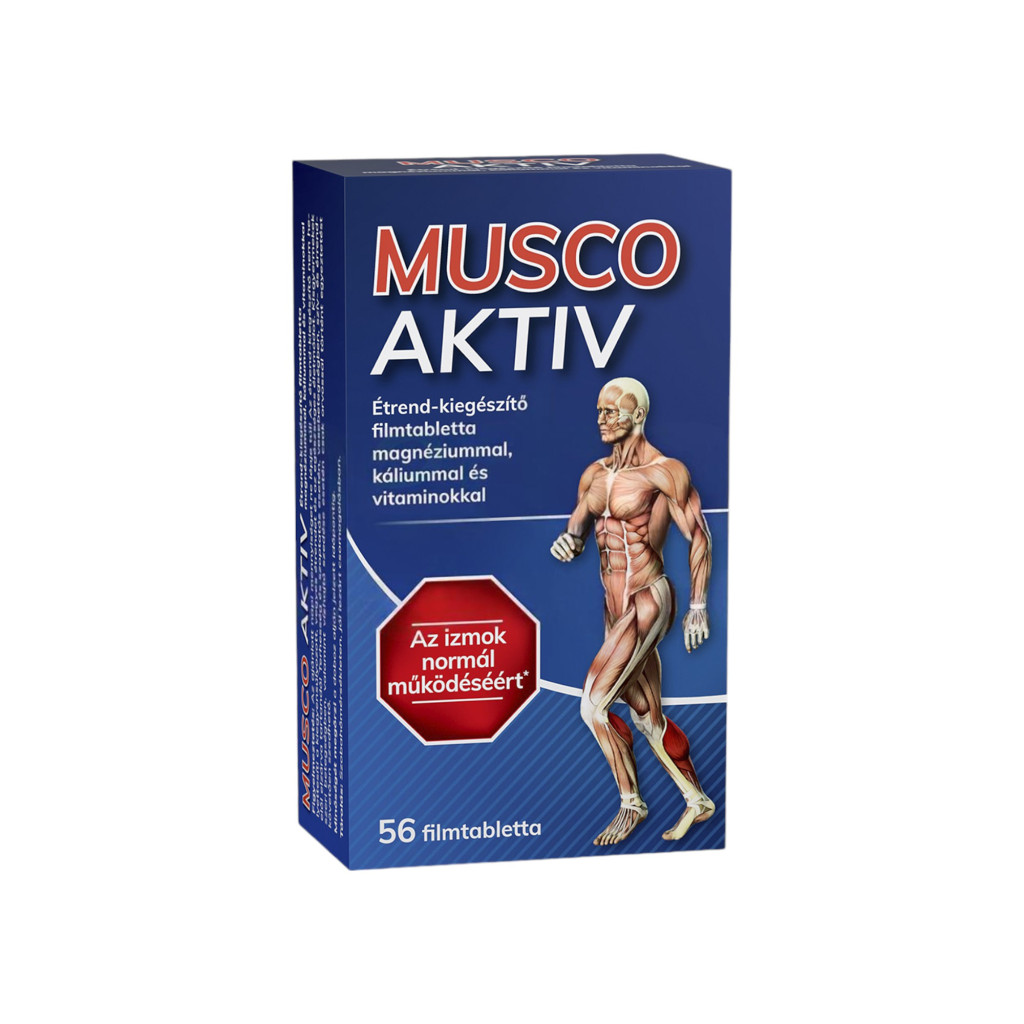 Musco aktiv étrend-kiegészítő filmtabletta magnéziummal, káliummal és vitaminokkal 56 db