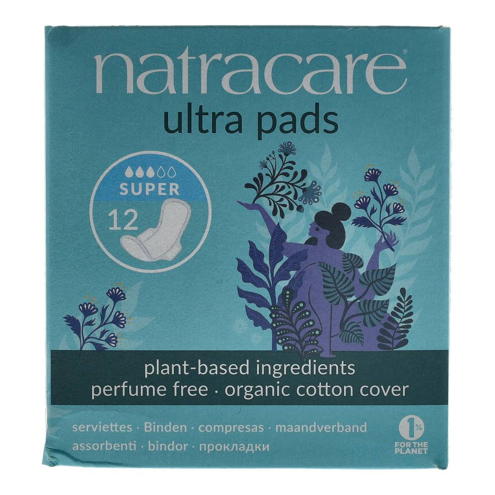 Protecții zilnice Natracare bio cu aripi super 12 bucăți