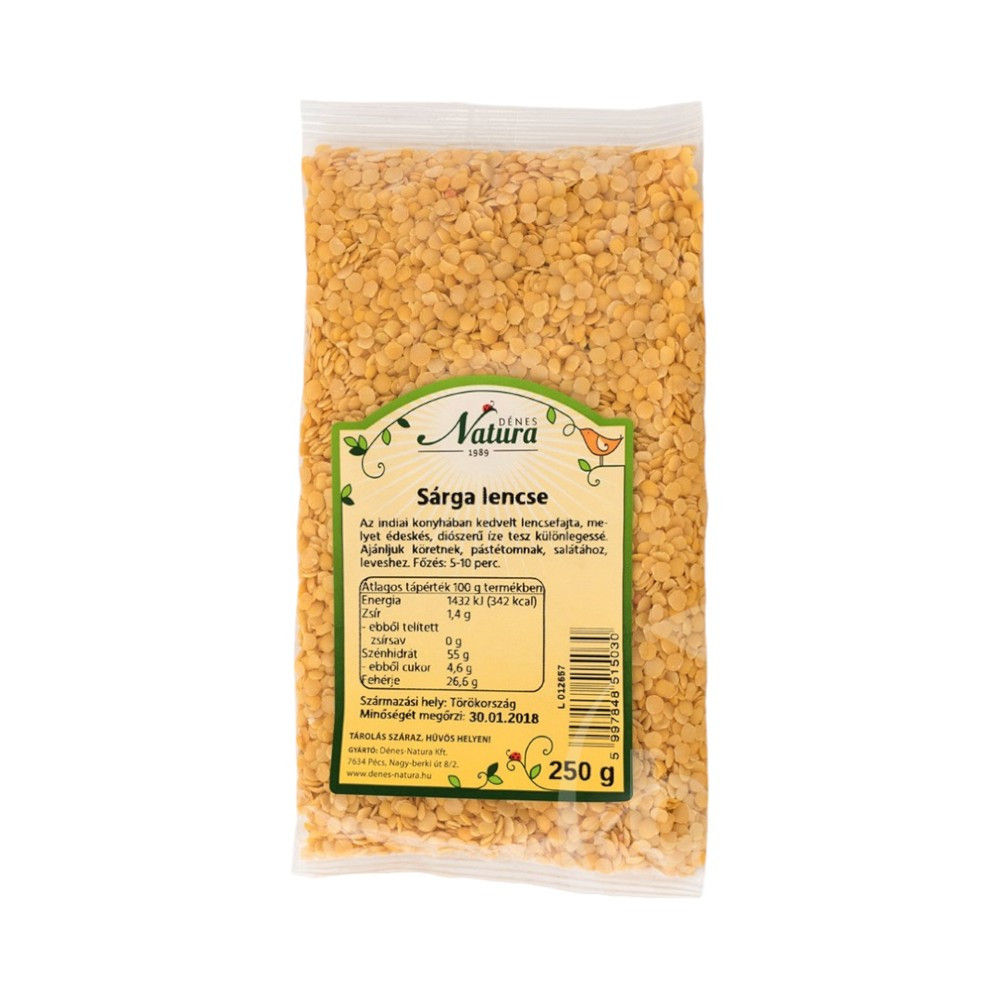 Natura gelbe Linsen 250 g