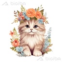 Fantasia Felina com Coroa Floral