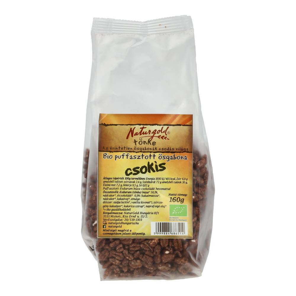 Naturgold bio cereale suflate cu ciocolată 160 g