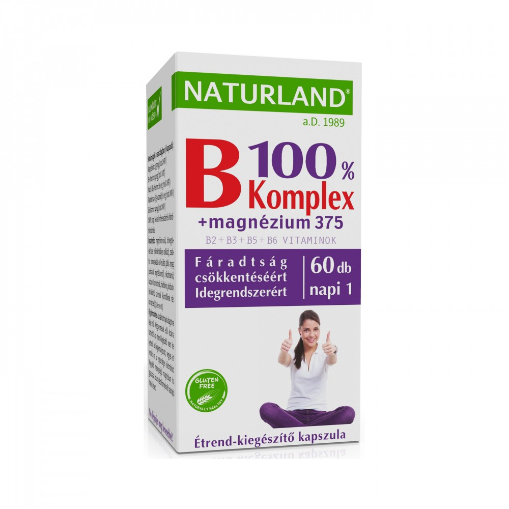 Naturland b 100% komplex+magnézium 375 kapszula 60 db