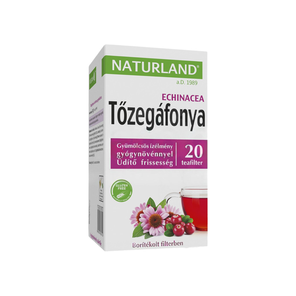 Naturland gyümölcstea tőzegáfonya-echinacea 20x2g 40 g