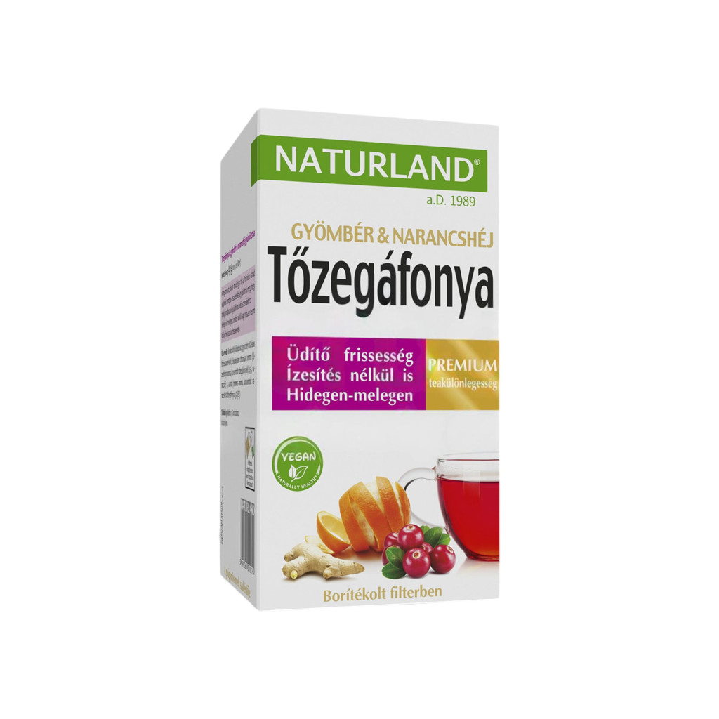 Ovocný čaj Naturland s brusinkou a zázvorem pomerančová kůra 20x2g 40g