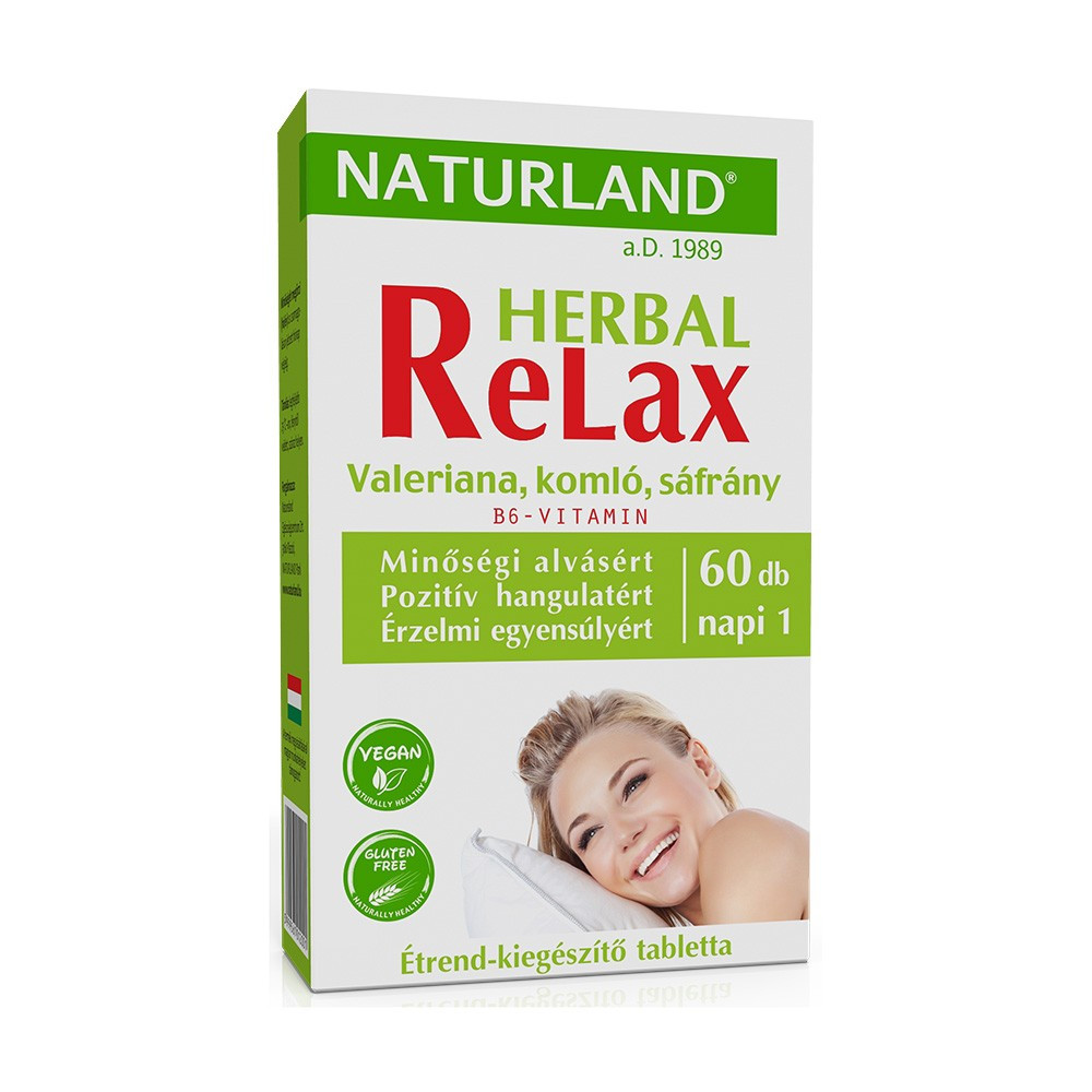 Naturland herbal relax étrend-kiegészítő tabletta 60 db