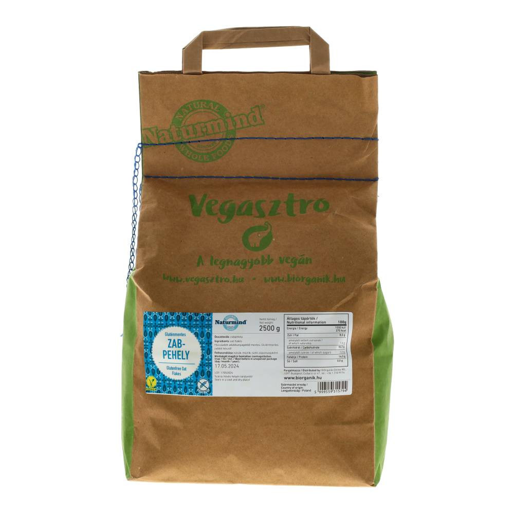 Naturmind bezlepkové ovsené vločky vegastro 2500 g