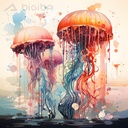 Aquarelle Medusae