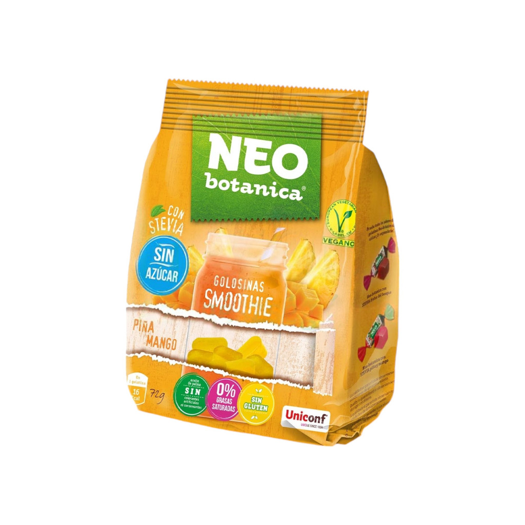 Neo Botanica stevia zselécukorka cukormentes, gluténmentes ananász-mangó ízű 72 g