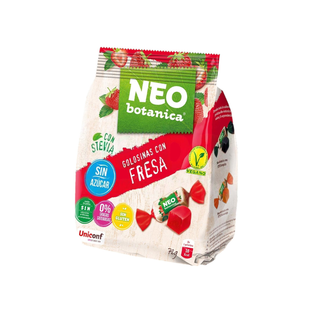 Neo Botanica stevia zselécukorka cukormentes, gluténmentes eper ízű 72 g