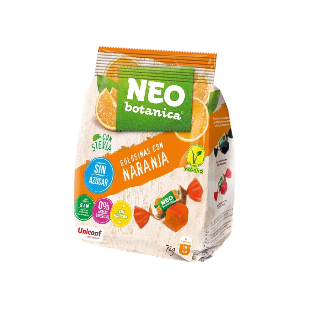 Neo Botanica stevia zselécukorka cukormentes, gluténmentes narancs ízű 72 g