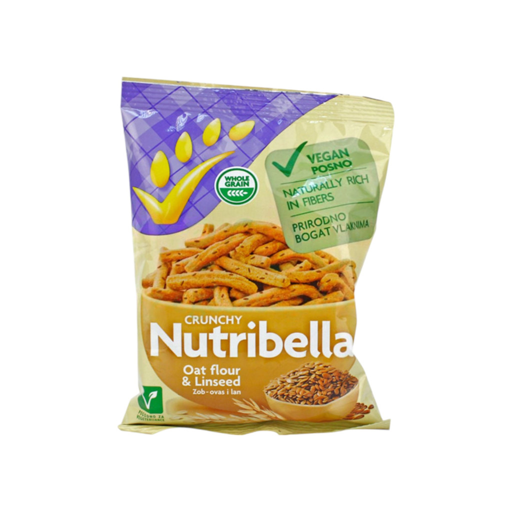 Nutribella vegánska občerstvenie z celozrnných semienok ľanu 70 g