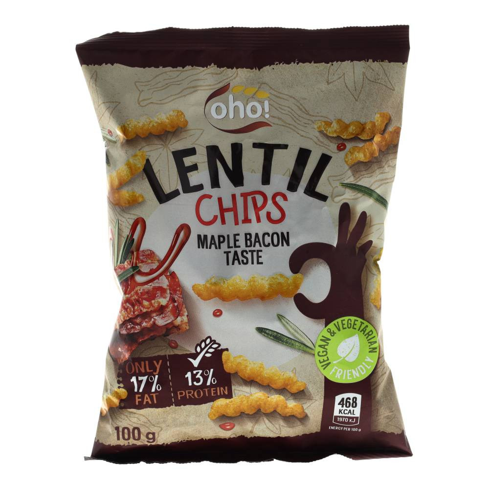 OHO LENCSE CHIPS JUHARSZIRUP-BACON 100 g