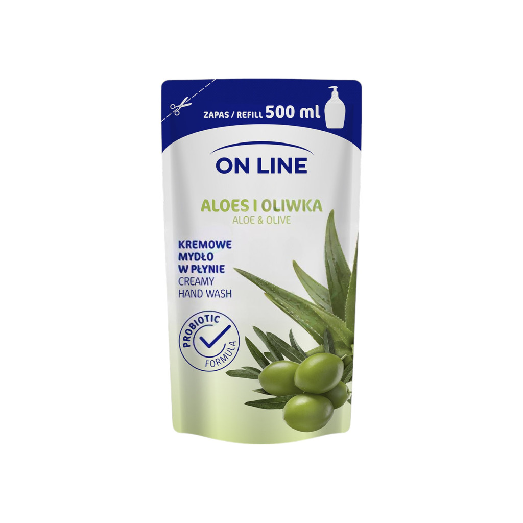 On Line folyékony krémszappan utántöltő aloe vera és olíva 500 ml