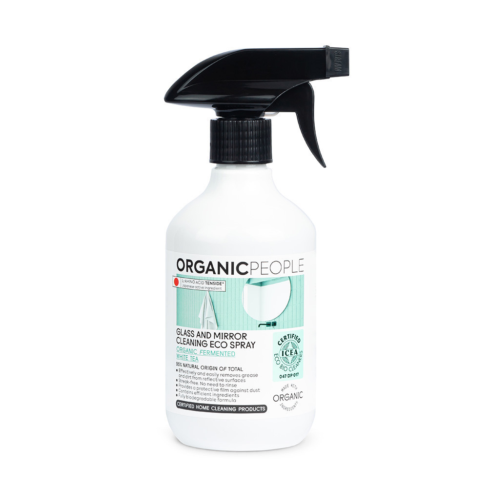 Organic People öko ablak- és tükörtisztító spray bio fermentált fehér teával 500 ml