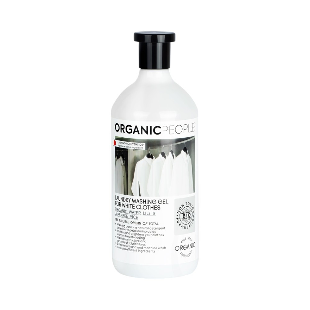 Organic People öko mosógél fehér ruhákhoz bio vízililiommal és japán rizzsel 1000 ml