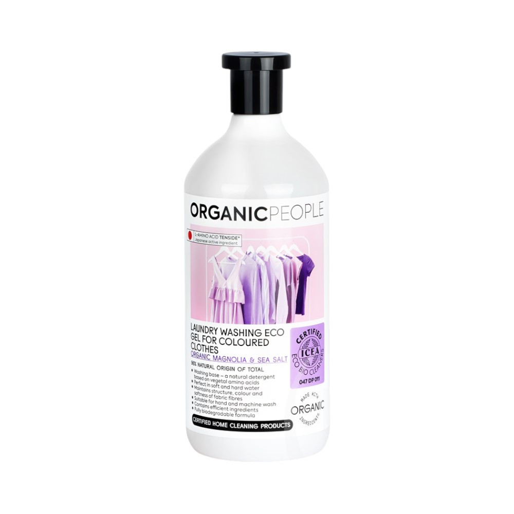 Organic People öko mosógél színes ruhákhoz bio magnóliával és tengeri sóval 1000 ml