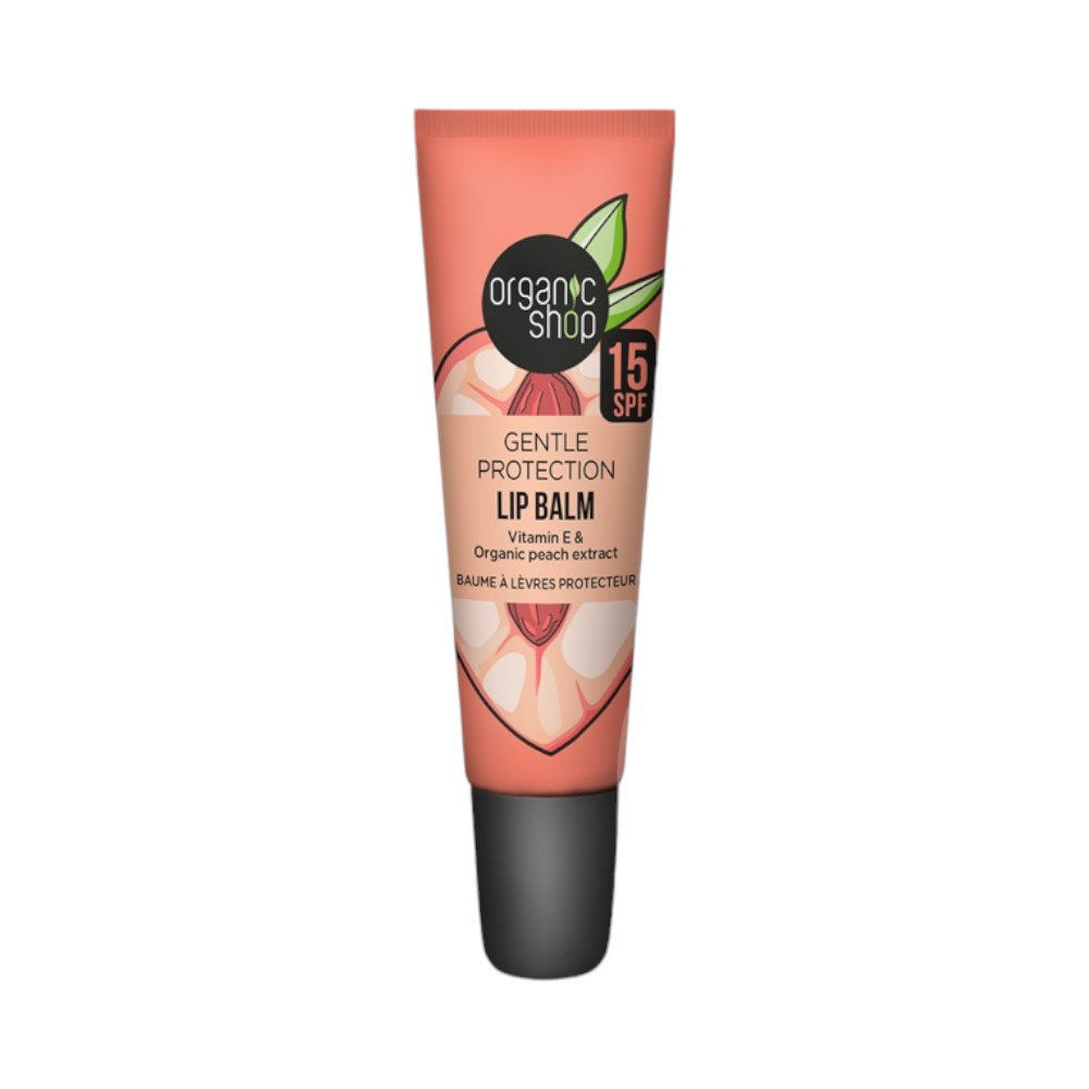 Organic Shop bio ajakbalzsam vitamin booster e-vitaminnal és barackkivonattal spf15 10 ml