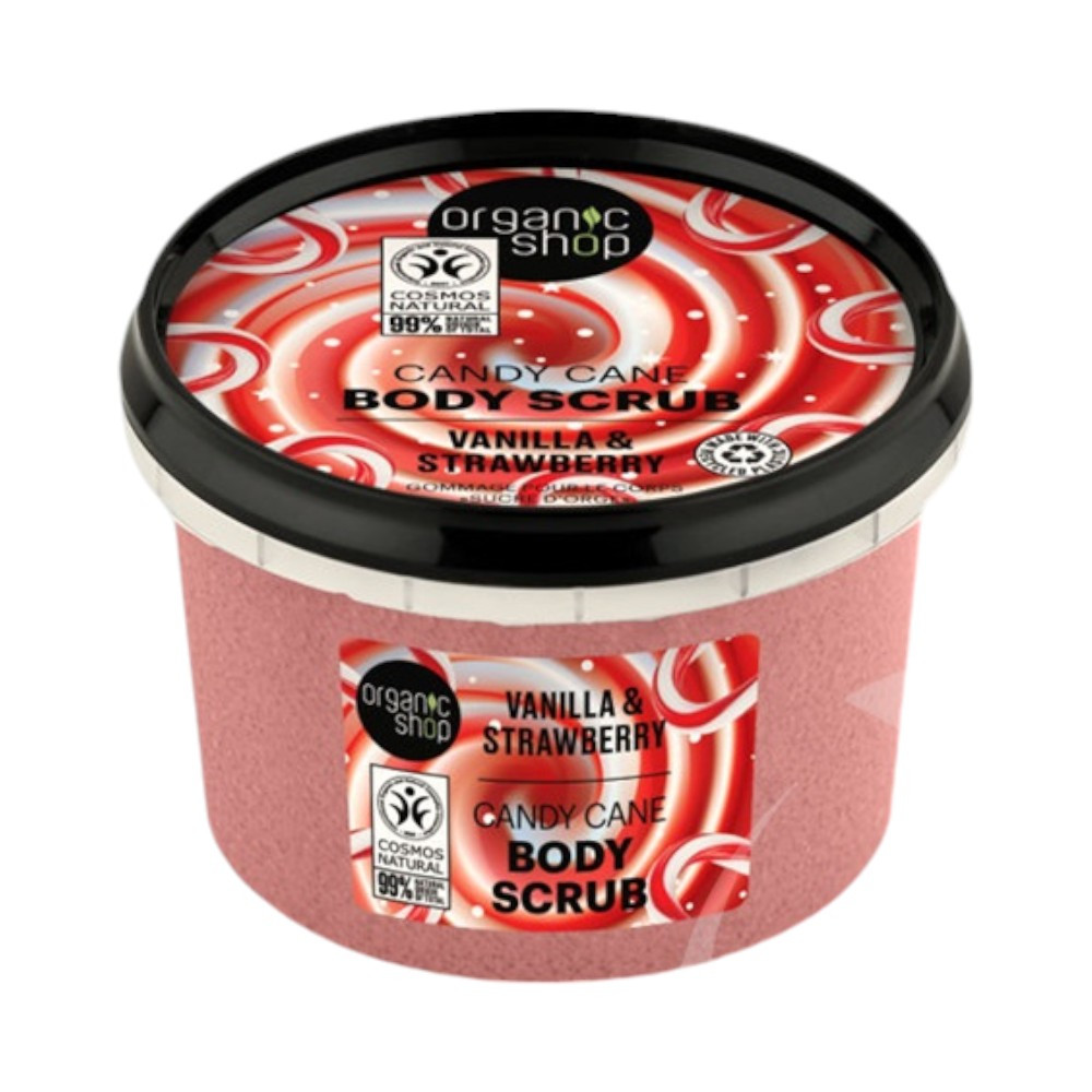 Organic Shop bio cukros testradír cukorkás vaníliával és eperrel 250 ml