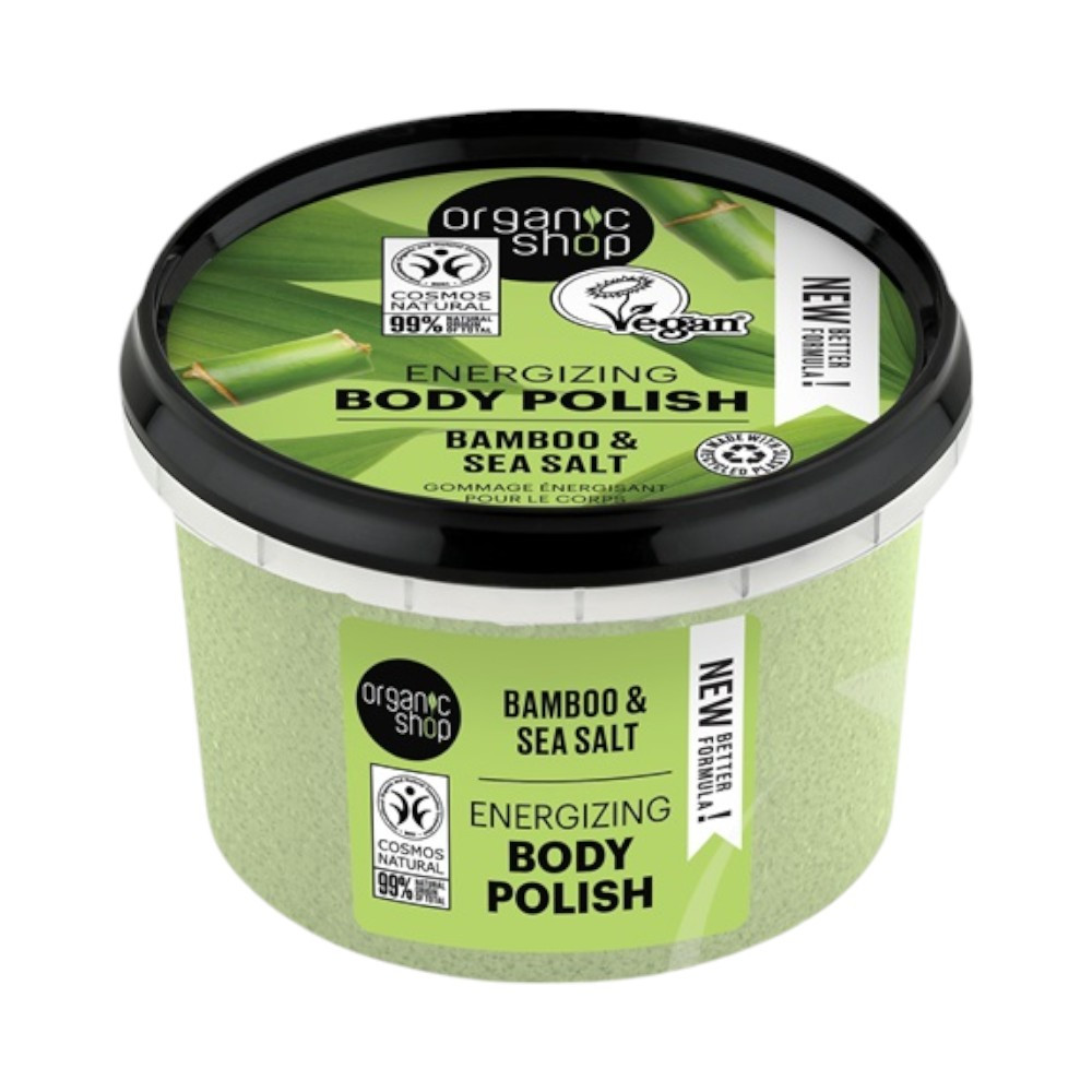 Organic Shop bio testpolír energetizáló bambusszal és tengeri sóval 250 ml