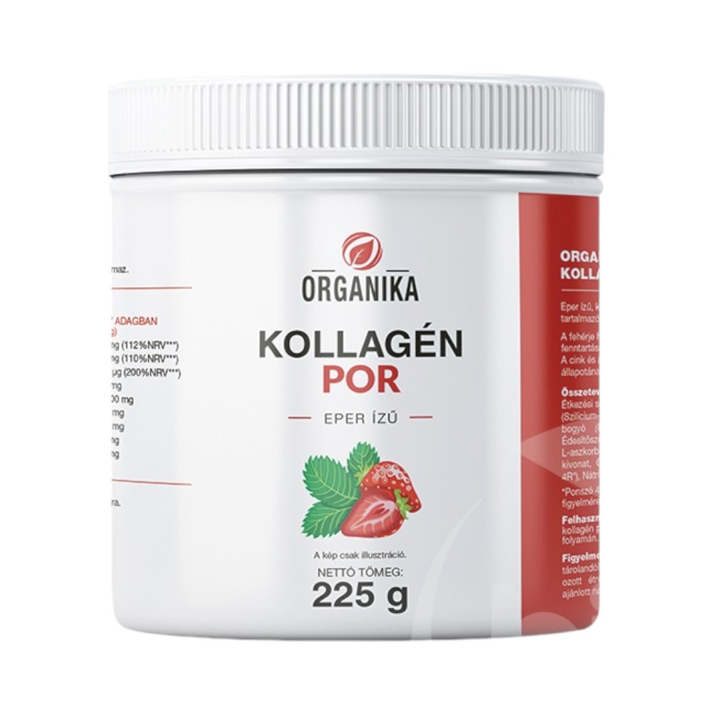 Organika kollagén italpor eper ízű 225 g