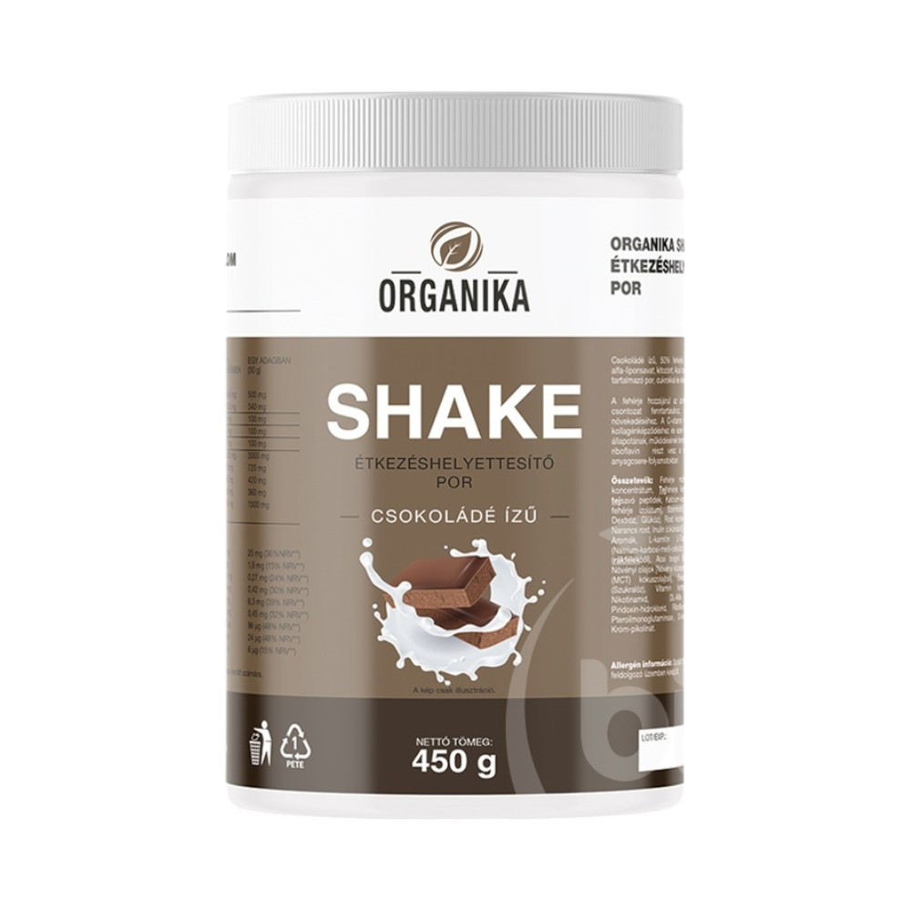 Organika shake por csokoládé ízű 450 g