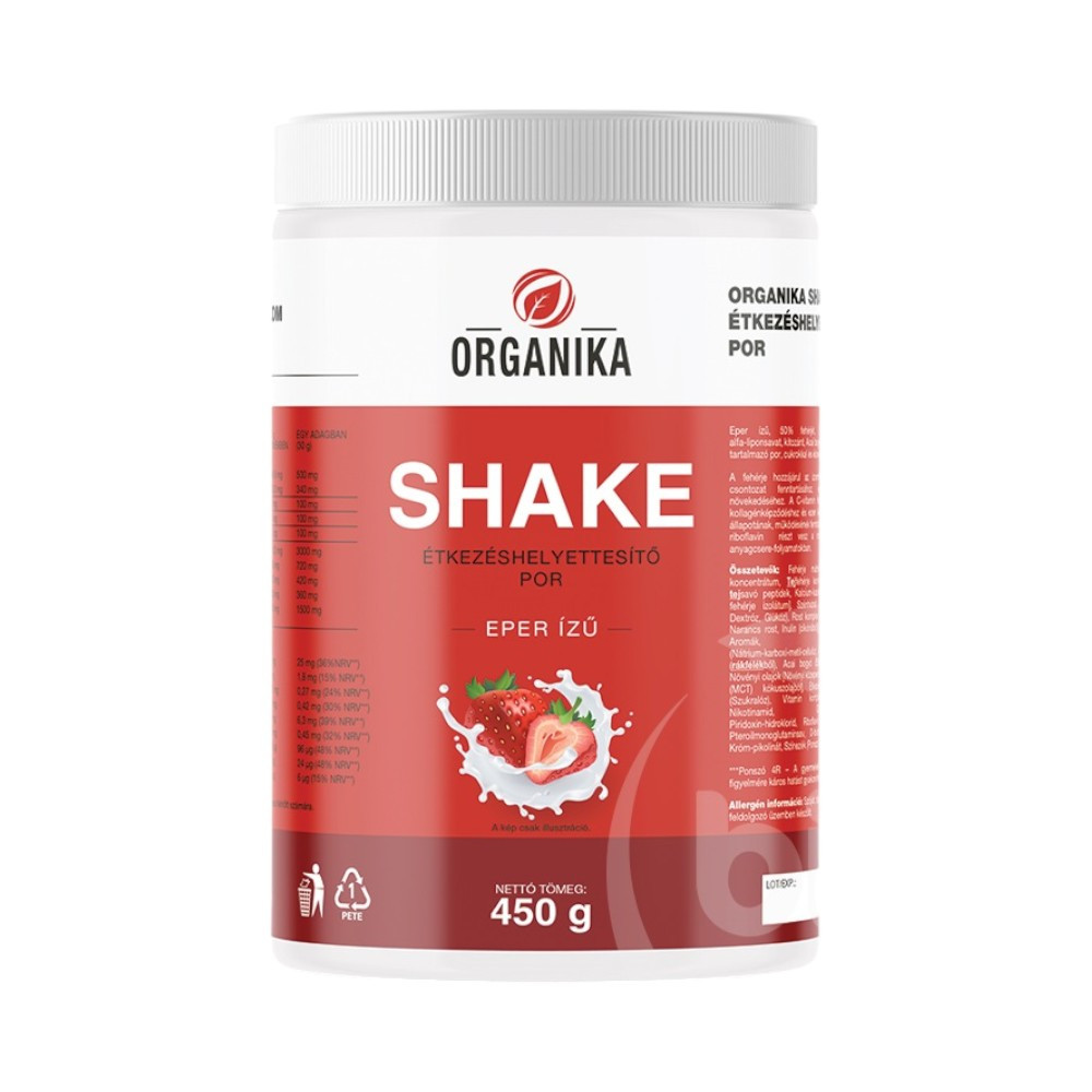 Organika shake por eper ízű 450 g