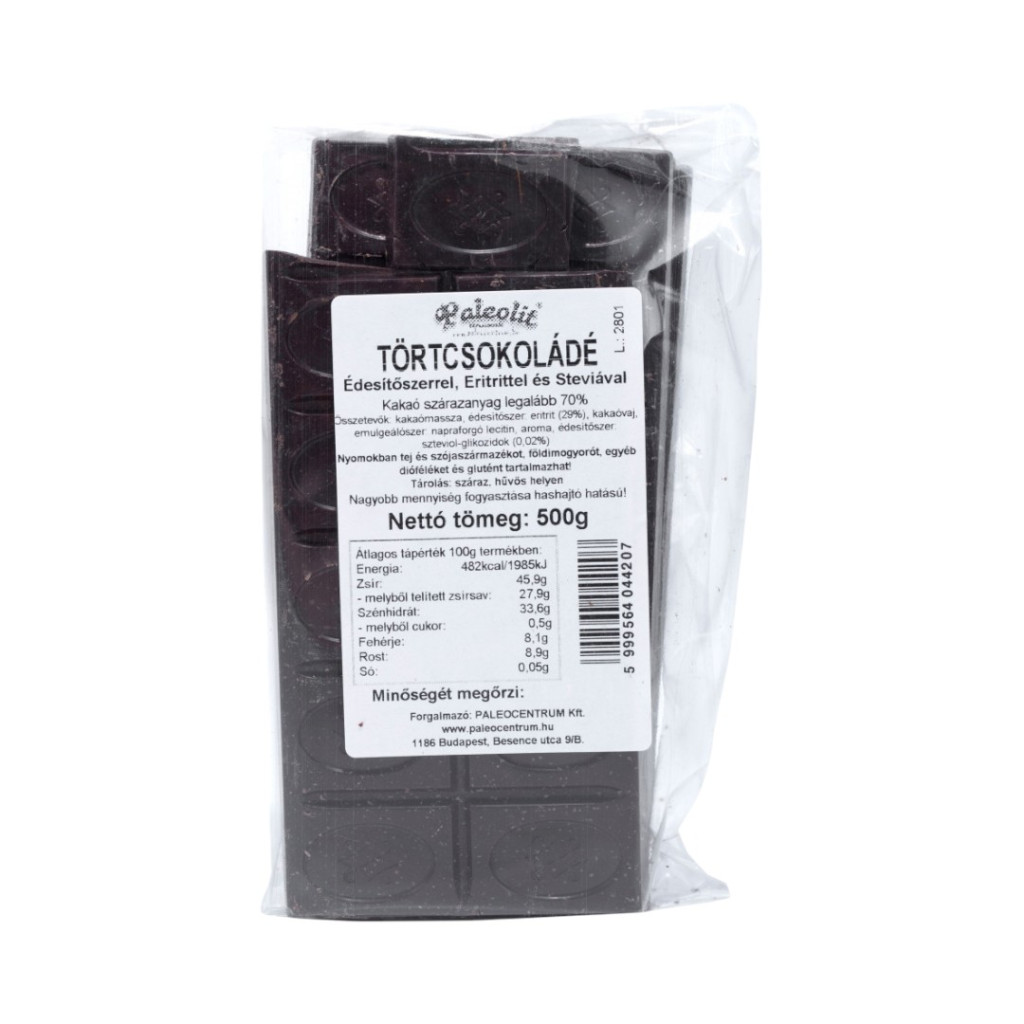 Paleolit Étcsokoládé ( Tört ) Eritrittel 500 g