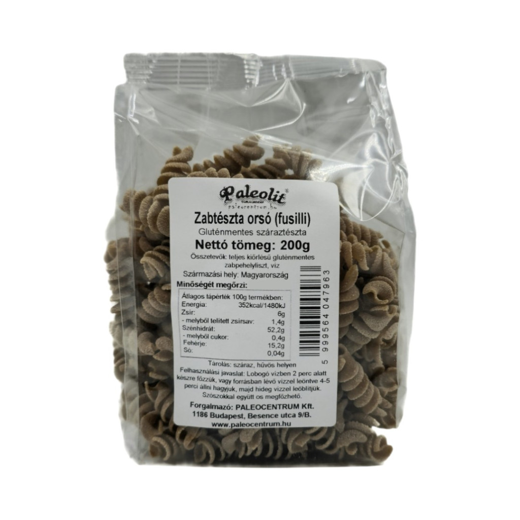 Paleo GM ovesné těstoviny šroubkovitý tvar (fusilli) 200g