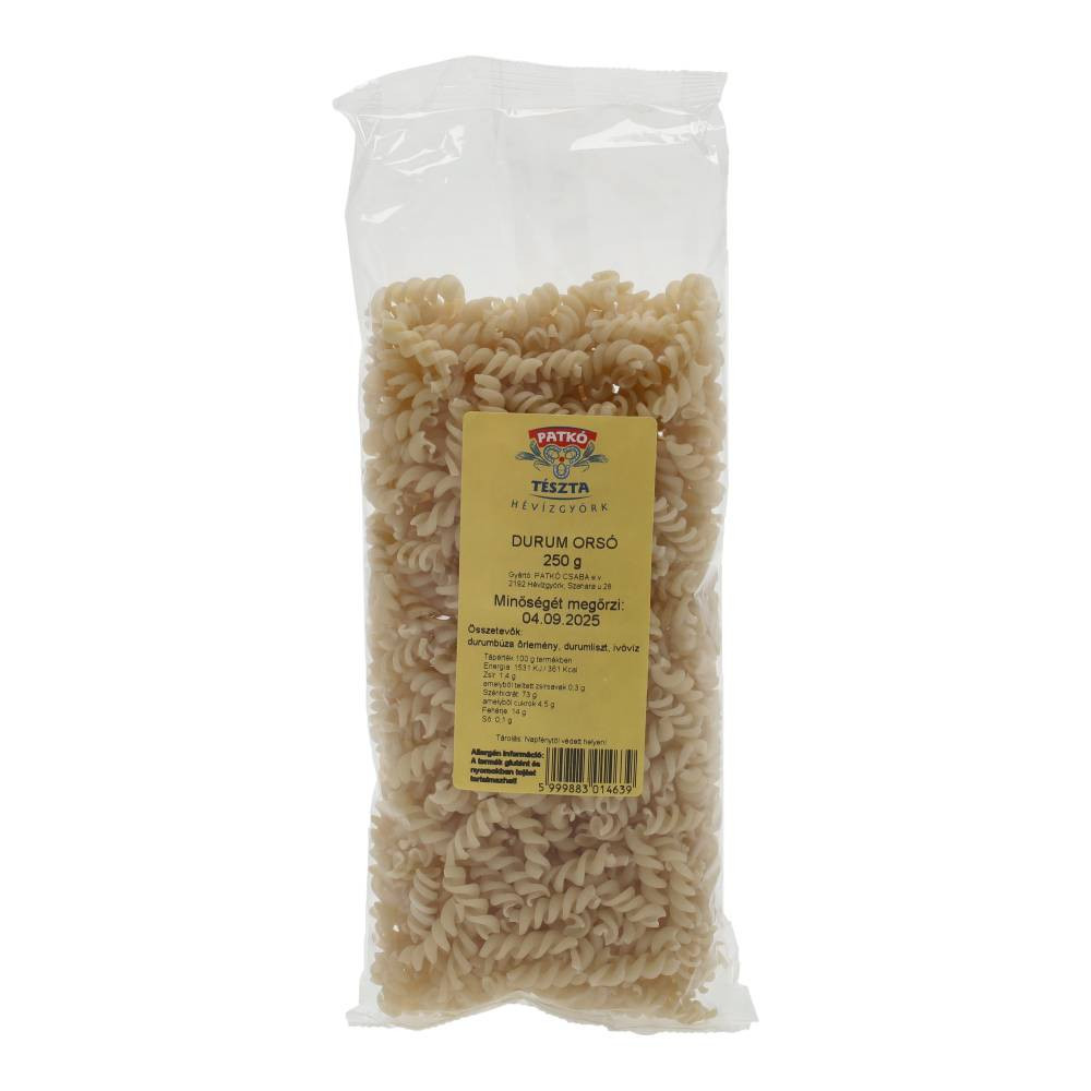 PATKÓ DURUM TÉSZTA ORSÓ 250G