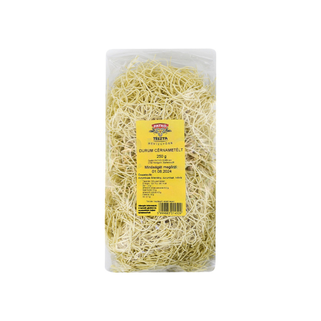 PATKÓ TÉSZTA DURUM CÉRNAMETÉLT 250G